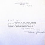 Letter from Eleanor Roosevelt